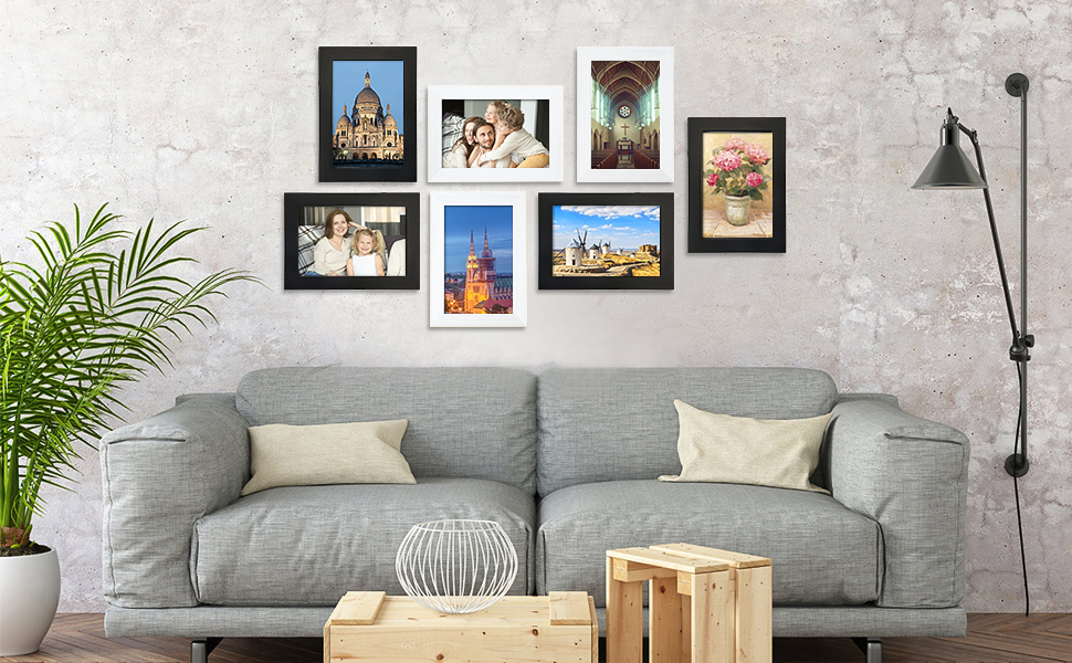 XHDA 4 Pack White 6x4 Photo Frames with Mount, White Picture Frames 6x4