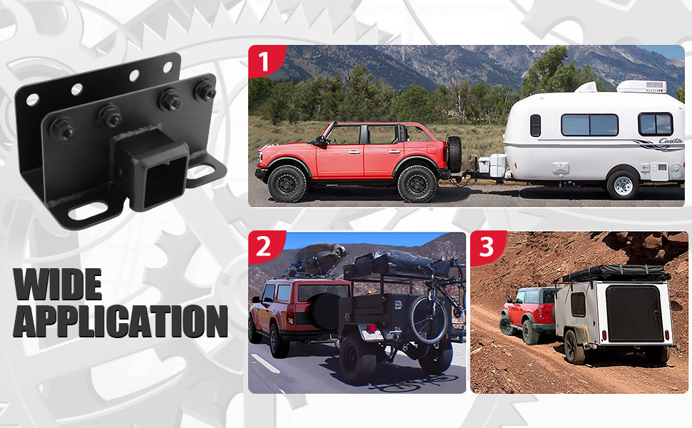 for Ford Bronco Trailer Hitch Tow Hitch Tesmirror 2 Inch Trailer Tow Hitch