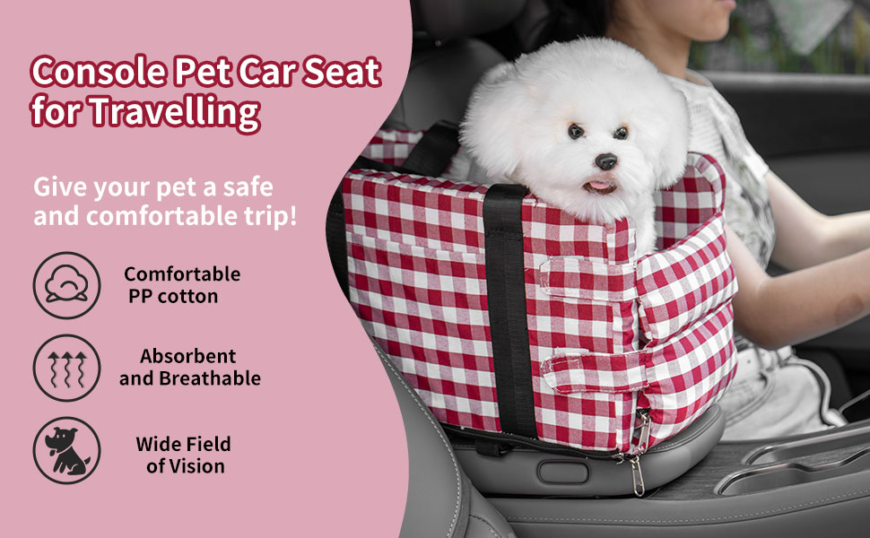 PawSailor Pet Console Car Seat Small Dog Car Seat for