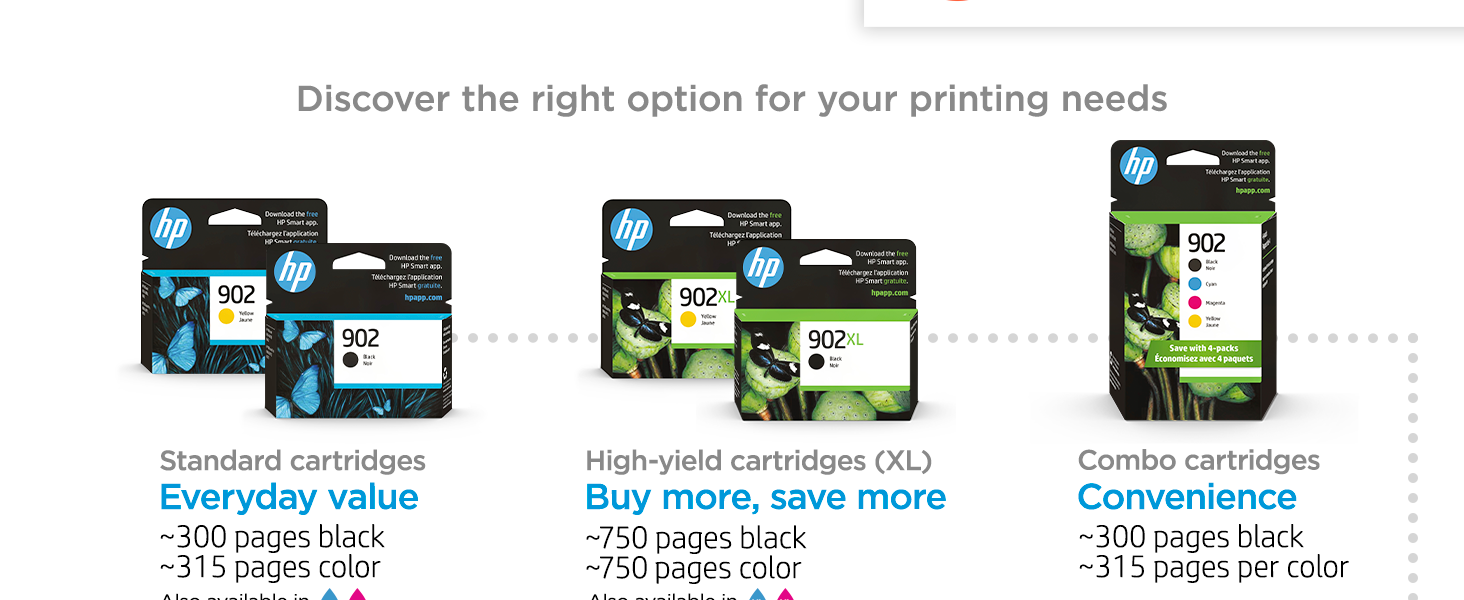 original hp 902 ink standard high-yield multipack cartridges Instant Ink value