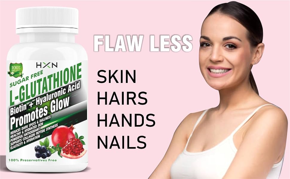 HXN Glutathione Tablets 1000mg For Skin Whitening LGlutathione, Vitamin C, E, Biotin