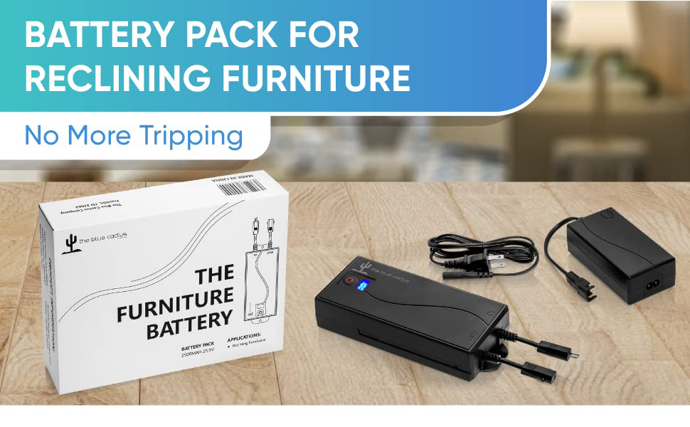 The Blue Cactus Universal Battery Pack for Reclining Furniture with LCD