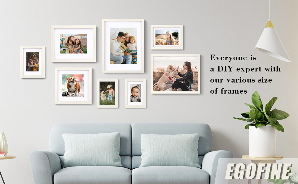 Egofine 12x16 Picture Frames Made of Solid Wood with