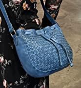 RUSTIC TOWN Leather Shoulder Bag for Women - Washed Leather Travel Sling Bag Crossbody Purse Hobo...