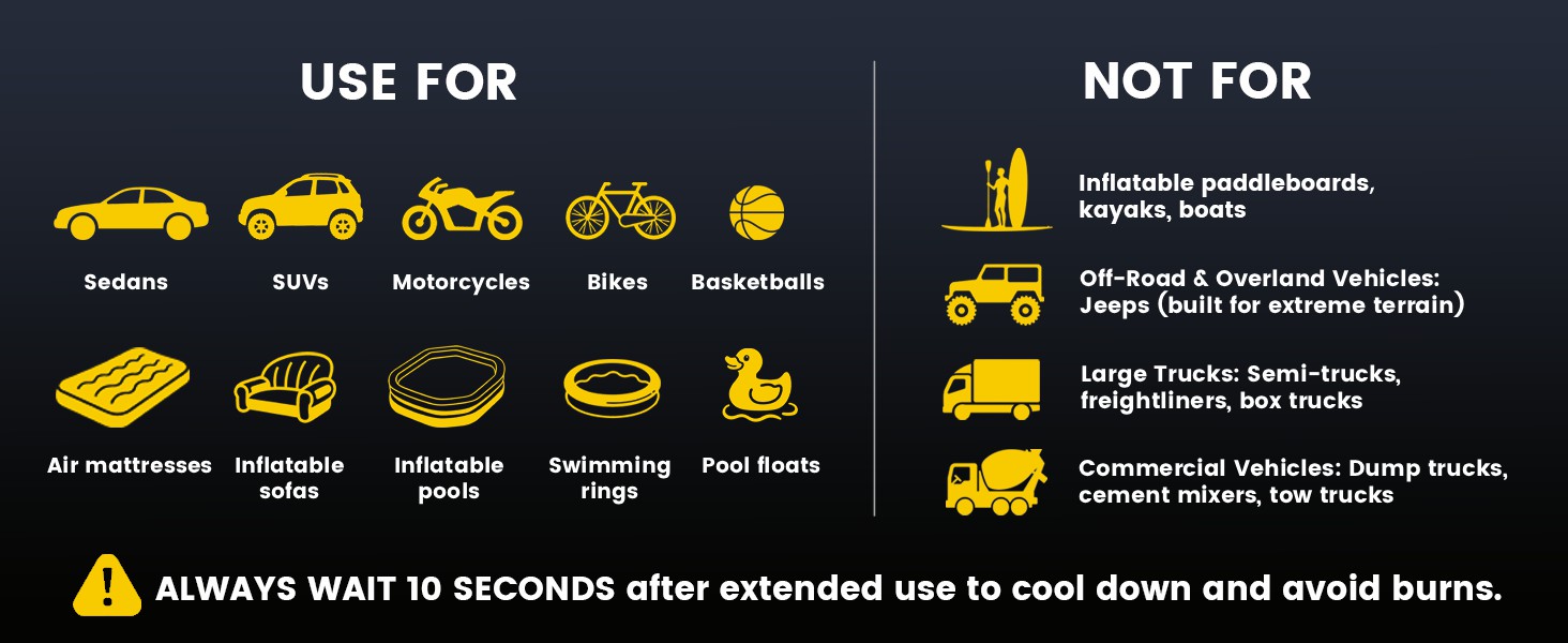 portable air compressor for car tires