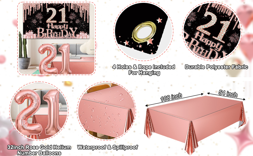 21st birthday tablecloth