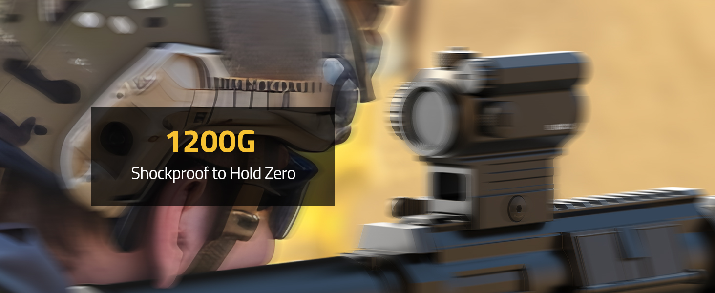 1200g shockproof - CVLIFE JackalHowl 1X25mm Auto-Brightness Green Dot Sight
