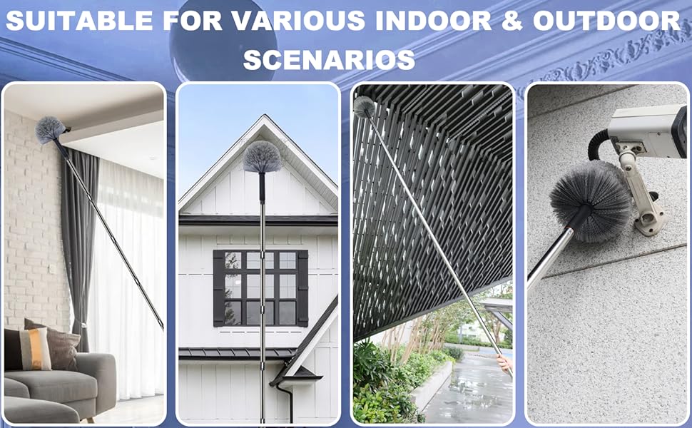 Twist-On Spider Web Brush for Outdoor & Indoor Web Cleaning