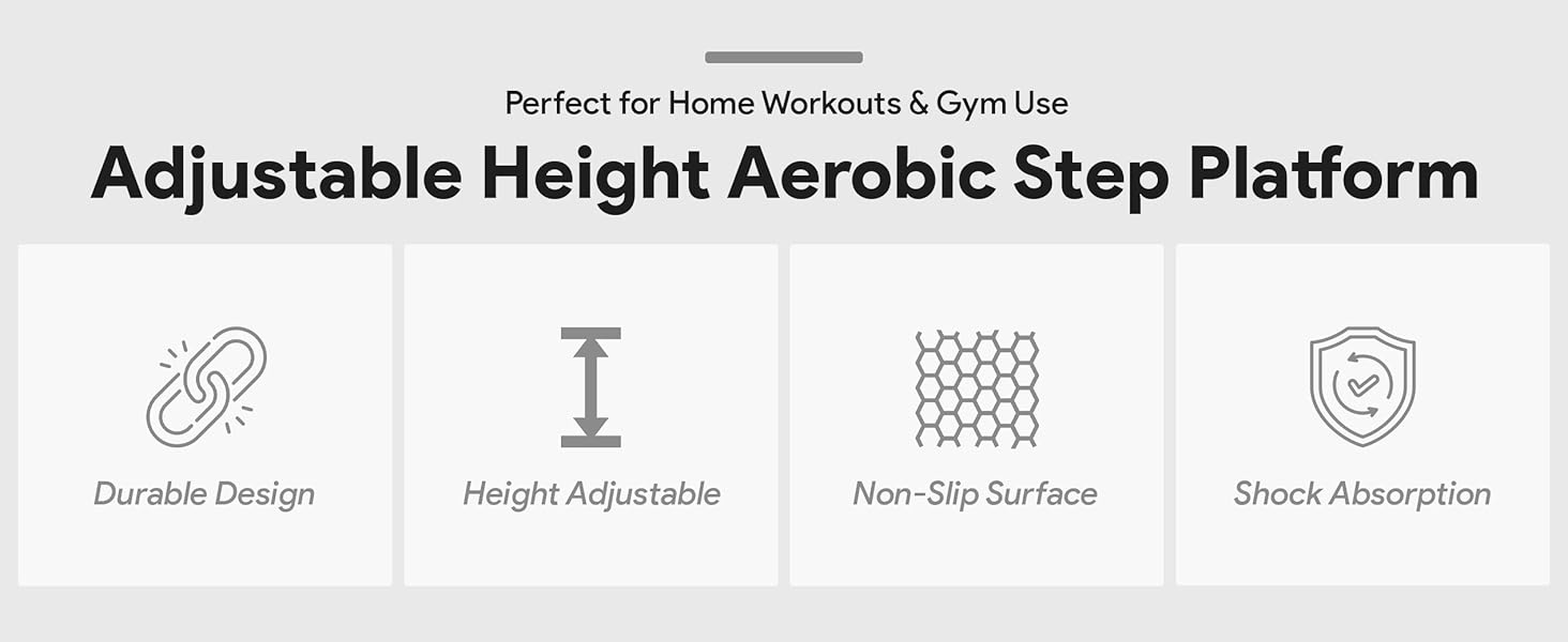 BalanceFrom Fitness Adjustable Workout Aerobic Step Platform Trainer, Gray/Black