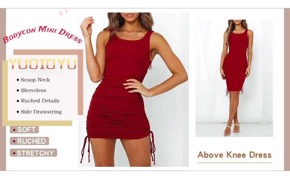 ruched bodycon mini dress
