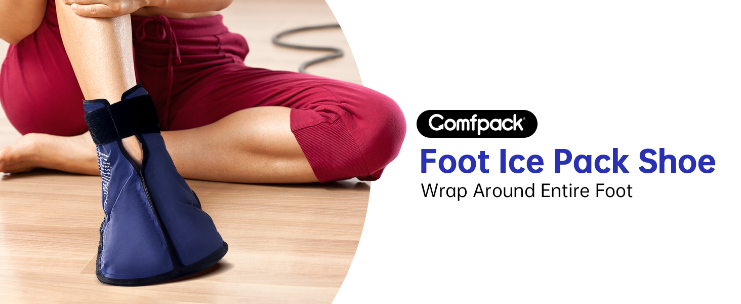 Comfpack Foot Ice Pack Wrap for Plantar Fasciitis, Hot Cold Therapy Gel Ankle Ice