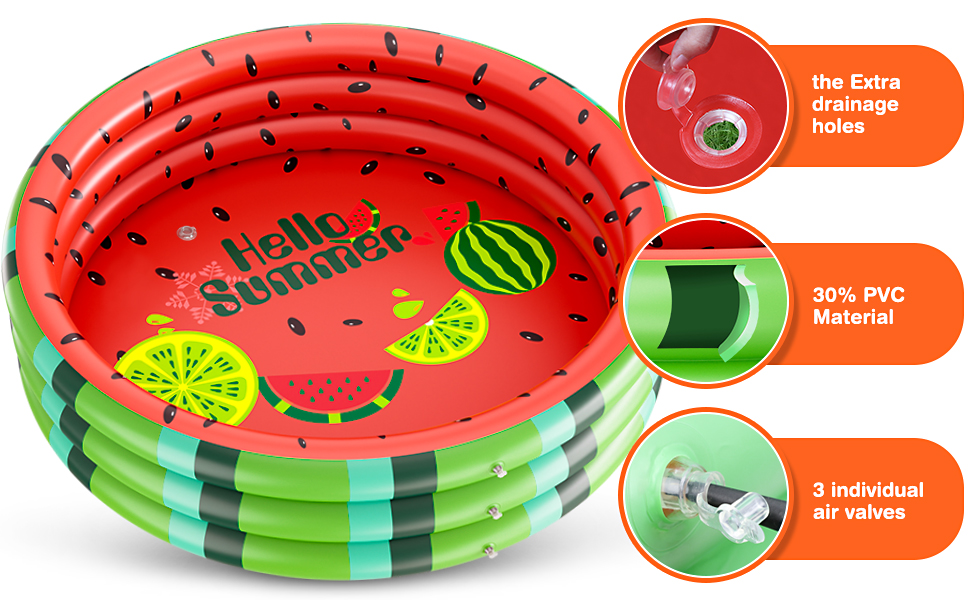 Inflatable Kiddie Pool for Toddlers (49’’x12’’) Small Blow up Pool for Kids 3