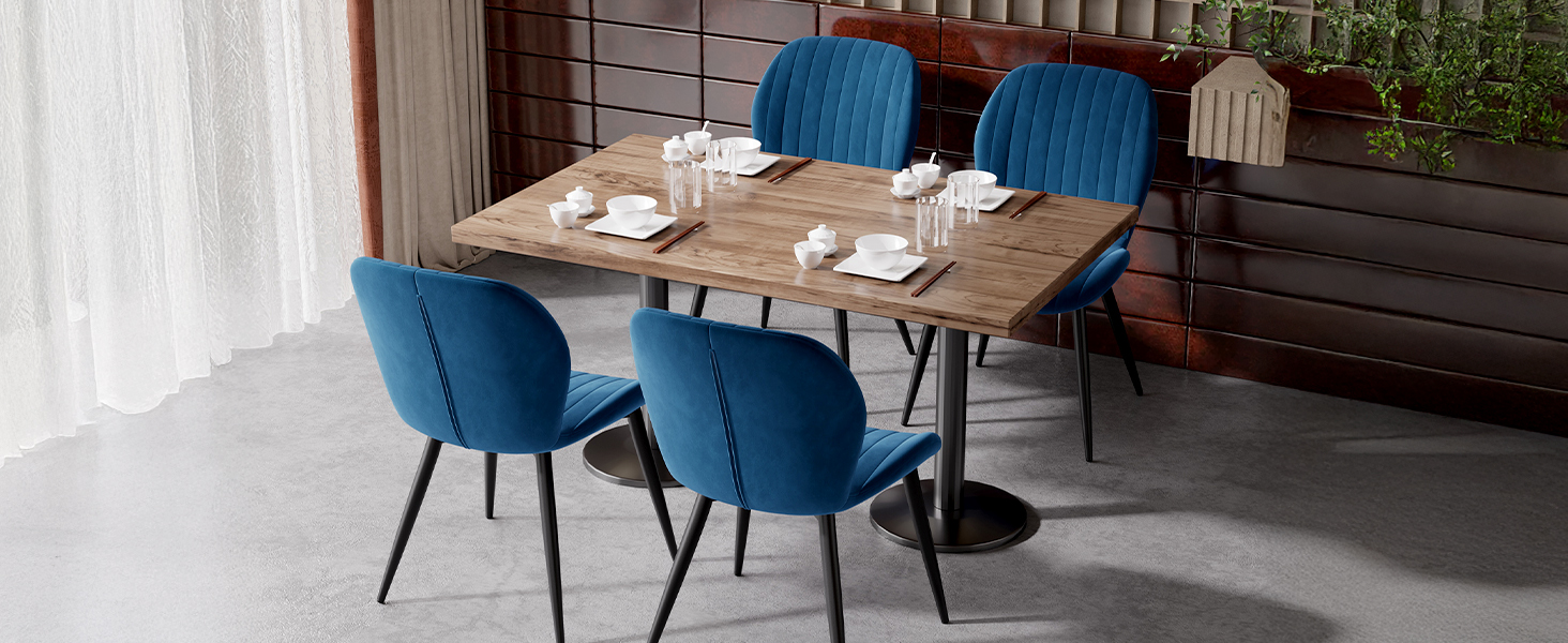 Dining Chairs Set of 4 Velvet Dining Room Chairs Upholstered Dining Chairs with Thick Cushions