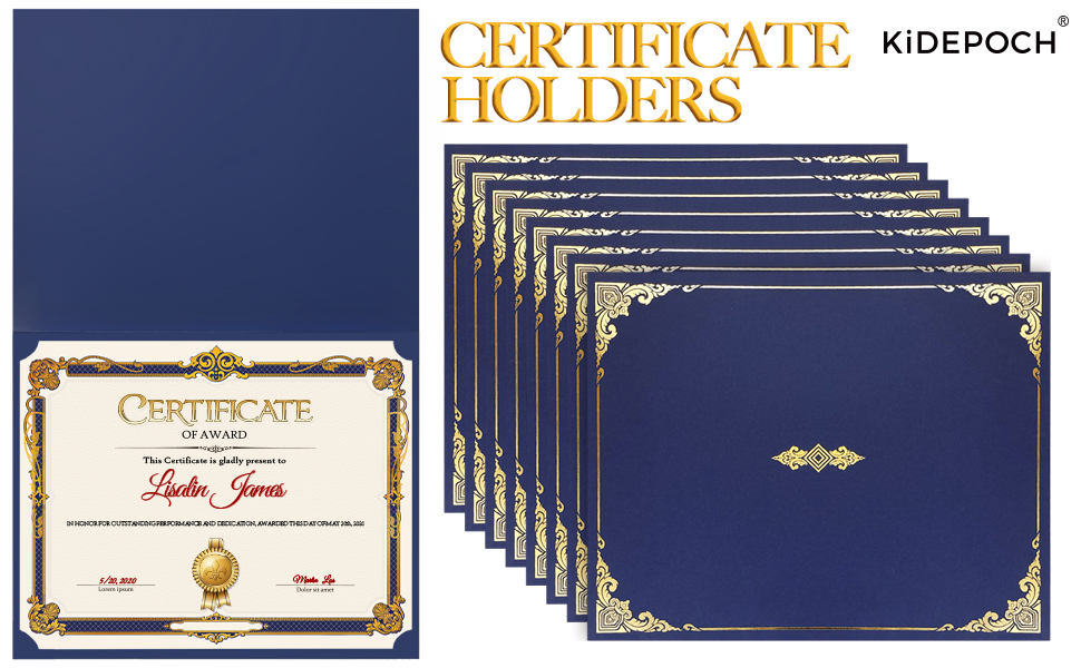 Certificate Holders, Navy Blue Certificate Frame Diploma