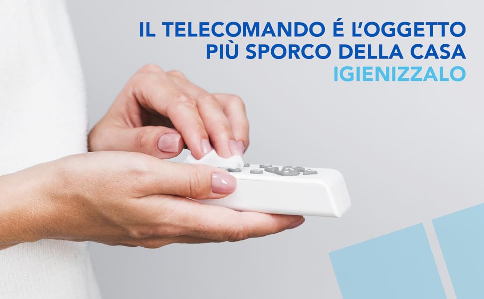 AIESI Tamponi salviette disinfettanti alcool isopropilico 70% telecomando casa sporco