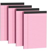 4 Pack Note Pads 5 x 8 Inch Pink Small Legal Pads 5 x 8 Colored Notepad 5 x 8 Micro Perforated Wr...