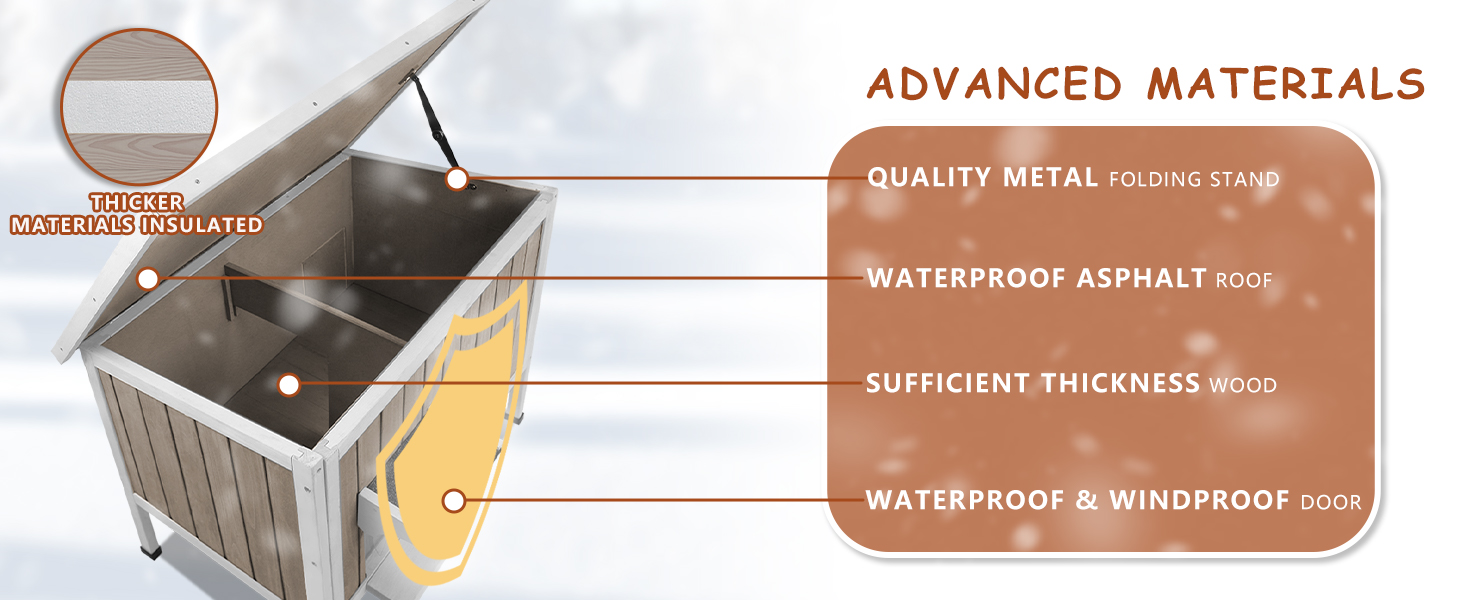 Gowoodhut Insulated Cat House Outdoor Feral Cat Shelter