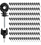 Cididu 120 Pack Electric Fence Insulator, Fence Ring Post Insulator, Screw-in Insulator with Insu...