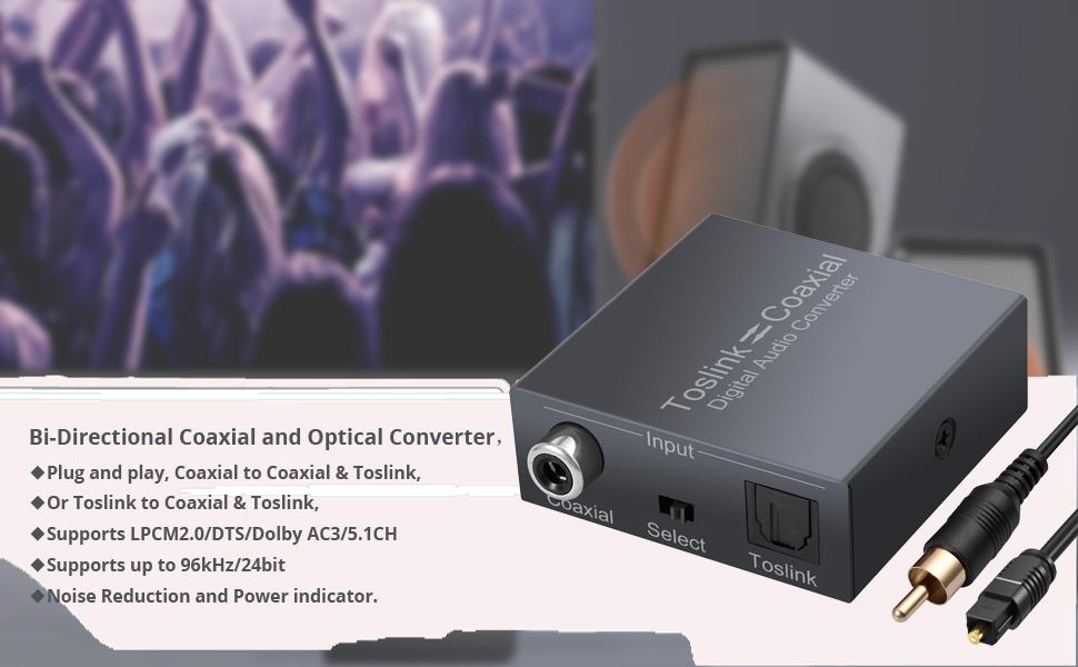 CAMWAY Optical to Coaxial, Coaxial to Optical BiDirectional Swtich