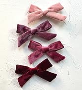 Cherssy Baby Girls Hair Bow Clips Barrette, Velvet Boutique 4" Bow Hair Alligator Clips Accessori...