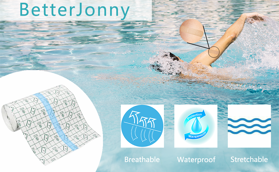 20 Meters Waterproof Transparent Bandage, BetterJonny 2 Rolls 10m x