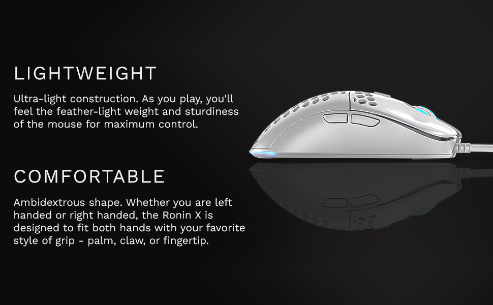 Rukario gaming honeycomb lightweight mouse comfortable
