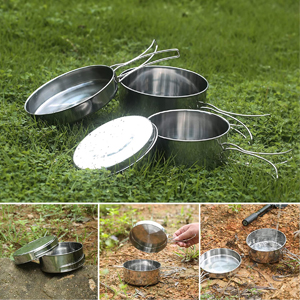 Lightweight Camping Saucepan Set 