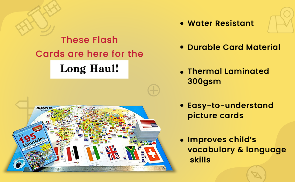 Buy GAMESHUB 195 Countries Flags Flash Cards for Kids 4 in 1 Gaming