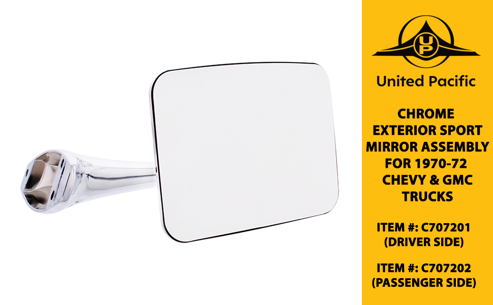 United Pacific C707202 Chrome Exterior Sport Mirror