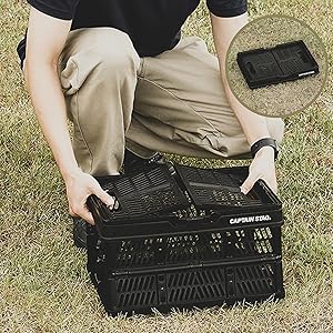 Amazon.co.jp: Captain Stag UL-1073 Folding Container Basket, Handy