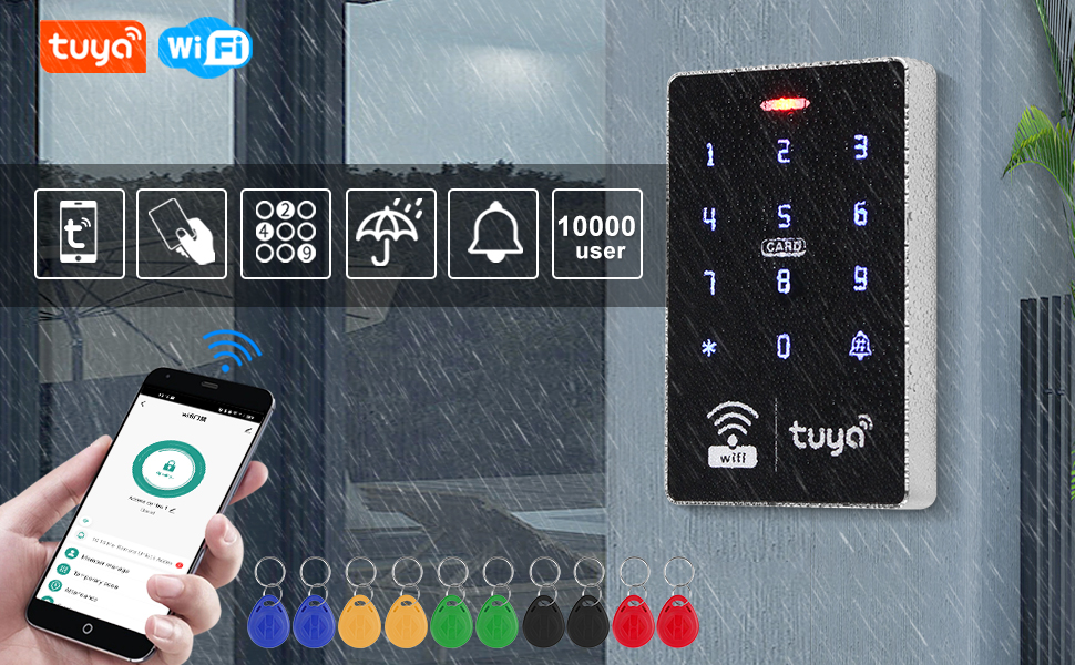 سیستم دسترسی هوشمند به درب با صفحه لمسی، خواننده RFID و کنترل از طریق اپلیکیشن موبایل. از جمله ویژگیهای آن میتوان به اتصال وایفای، پشتیبانی از چندین کاربر و مقاومت در برابر آب و هوا اشاره کرد.