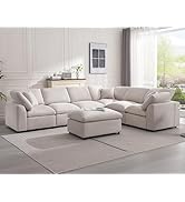POYISOU Cloud Couches for Living Room, Oversized Modular Sectional Sofa with Ottoman，Large Modern...
