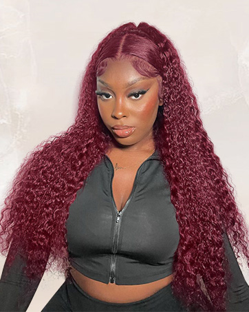 99j burgundy lace front human hair wigs