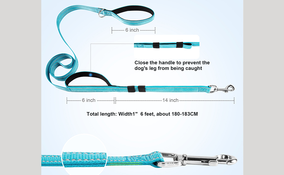 Double Handle Dog Leash2 Handles by Padded Traffic Handle for Extra Control,1inch