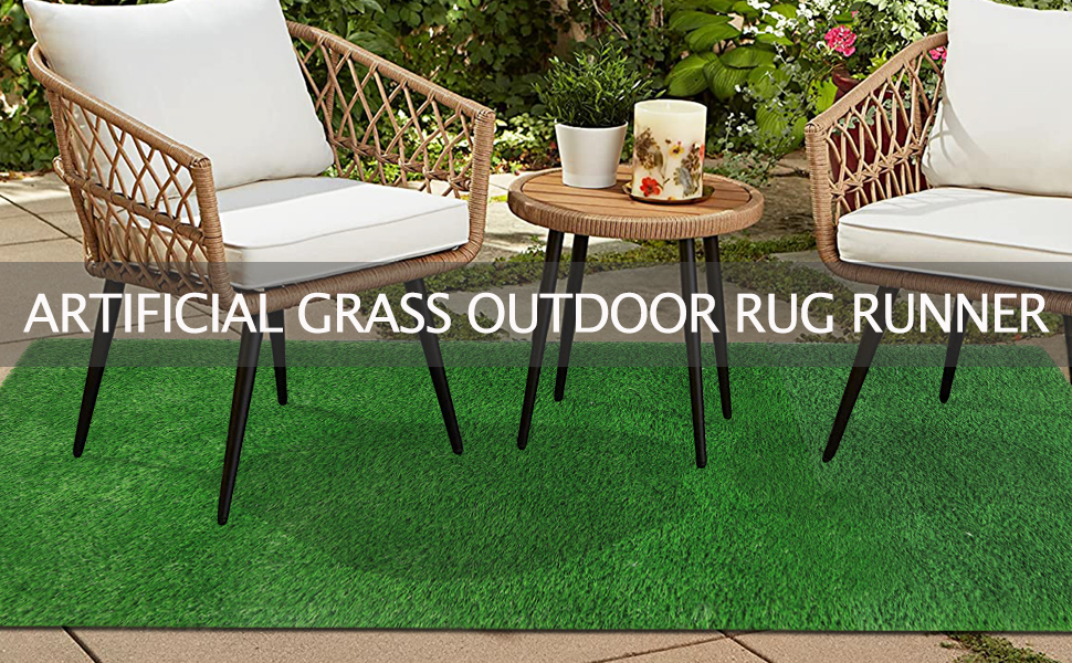 Capslpad Artificial Grass Turf Runner Rug 2'x6' Fake Grass