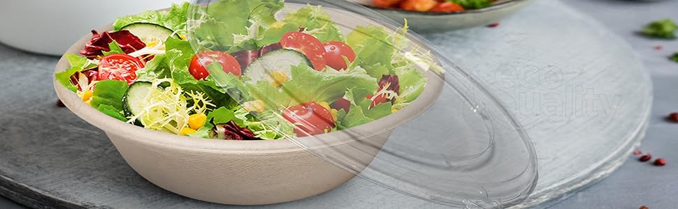 compost safe pulp fiber bio-degradable disposable salad soup cereal bowls paper restaurant supply