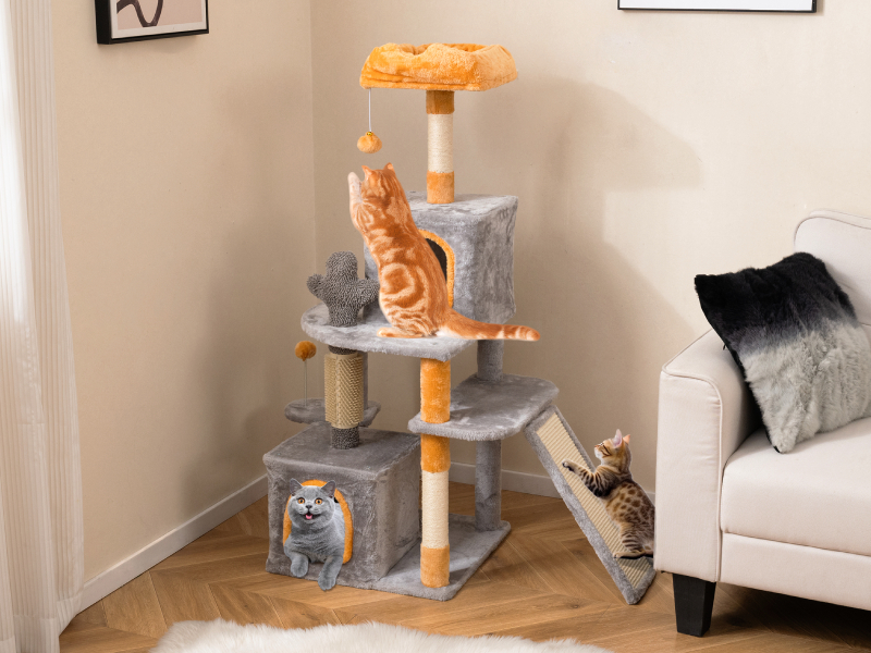 Series of interior home images showing living room spaces decorated with Halloween-themed items including pumpkins, candles, and autumn decor on coffee tables.