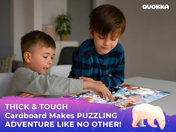 QUOKKA Learning Jigsaw Puzzles for Kids 4-6 Years Old 4X48 Puzzles Polar, Africa, City, Farm