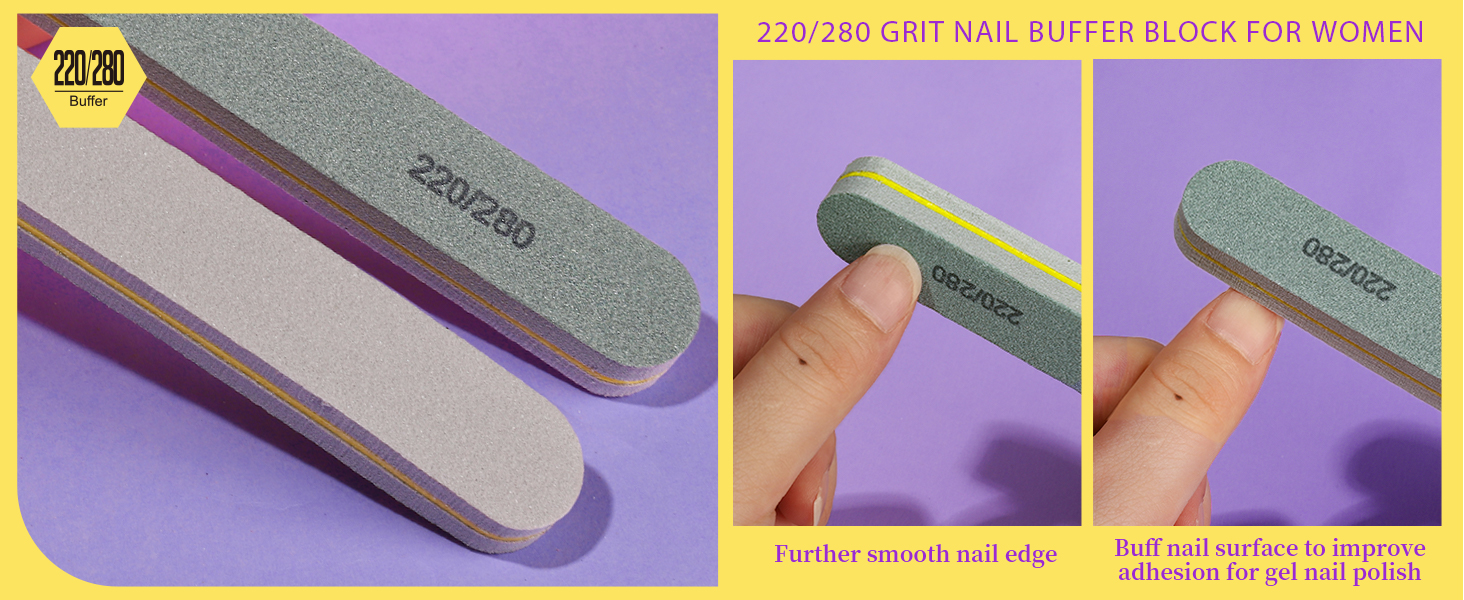 220/280 Grit Nail Buffer Block