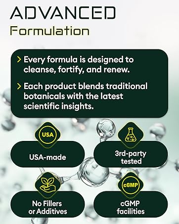 Advanced formulation every formula is designed to cleanse and fortify. Black walnut, wormwood