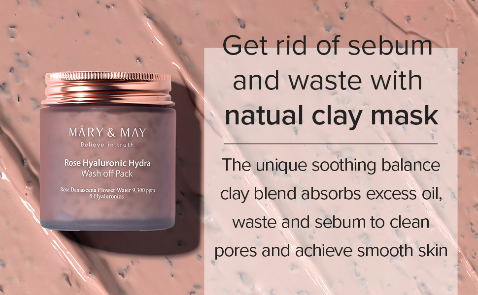 Mary&May, Rose extract, Hyaluronic, Hydrating, Washoff Pack, facial mask, mask pack, soothing, vegan