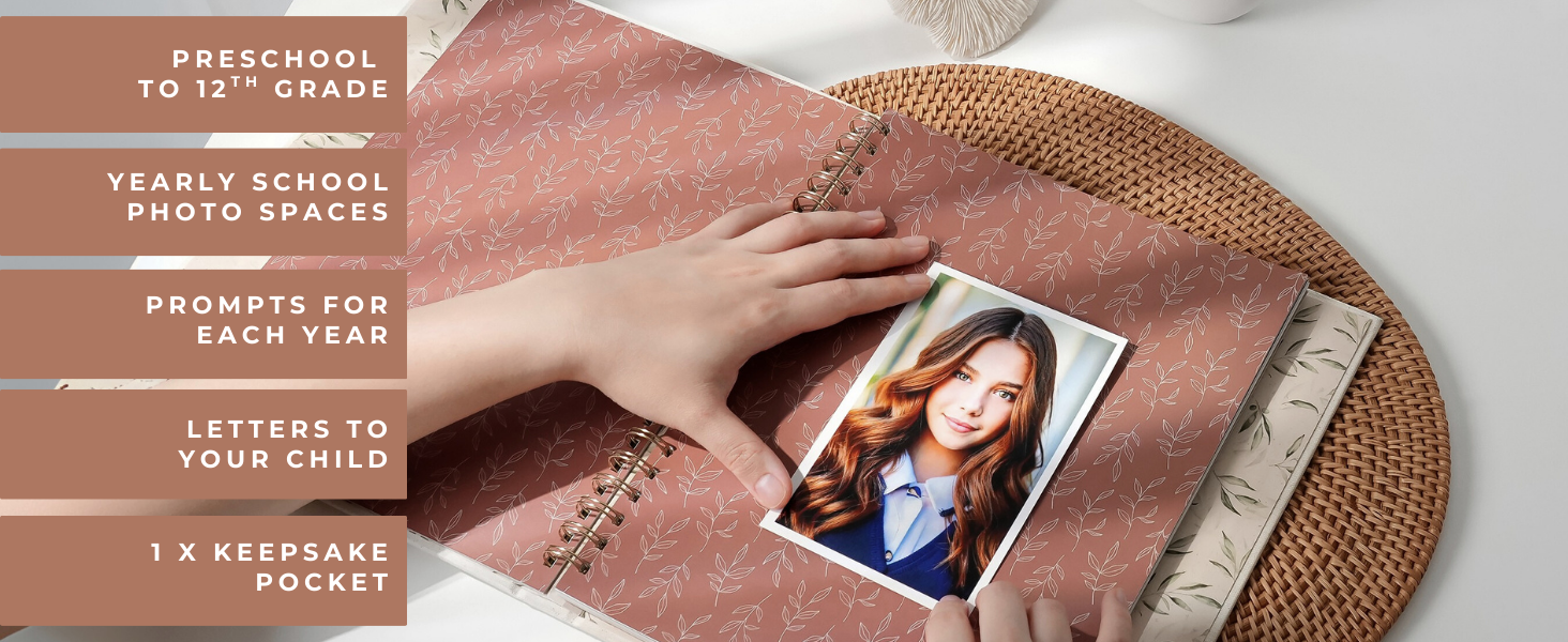 Peachly school years photo album keepsake journal