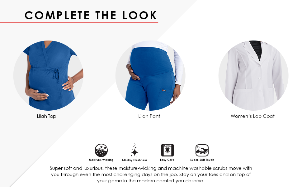 Complete the look suggestion panel with matching top and coat