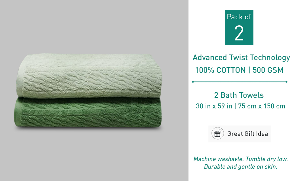 TRIDENT Bath Towel Set, 100 Cotton Bath Towels Extra Large, Highly