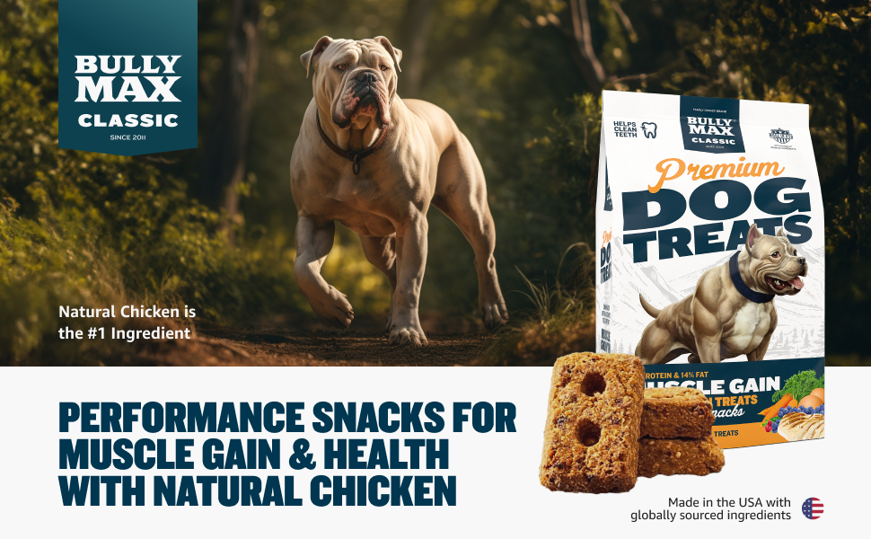 Bully Max Premium High Protein Dog Treats for Puppy & Adult Dogs Training Dog