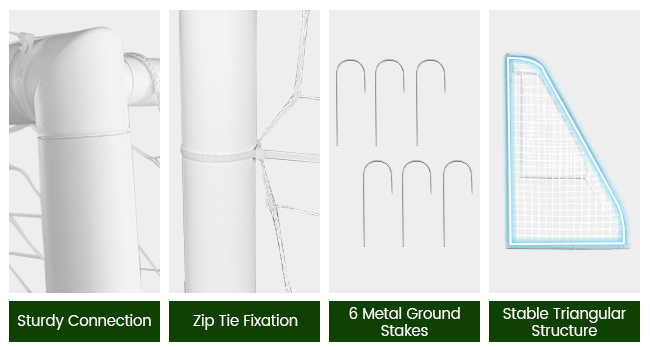 Costway 3.65M x 1.82M Soccer Goal All-Weather Soccer Goal W/Strong PVC Frame High-Strength Netting
