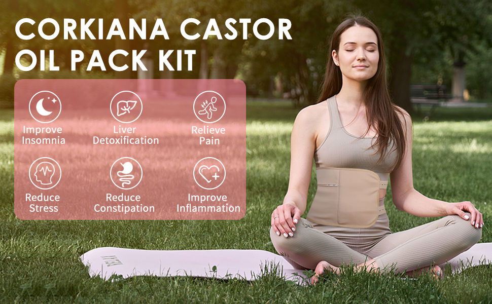 Castor Oil Pack, Castor Oil Pack Wrap, Castor Oil Pack Compress Castor Oil Packs Kit Castor Oil