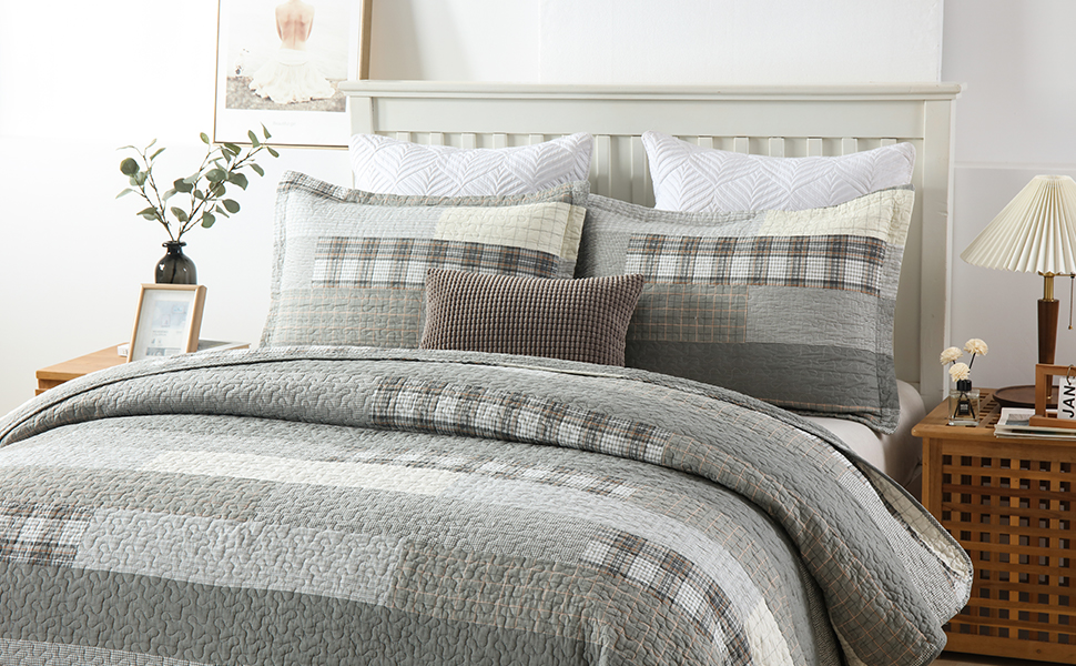 PANGUSHAN Quilt Set King Size,100 Cotton Quilt Bedspread