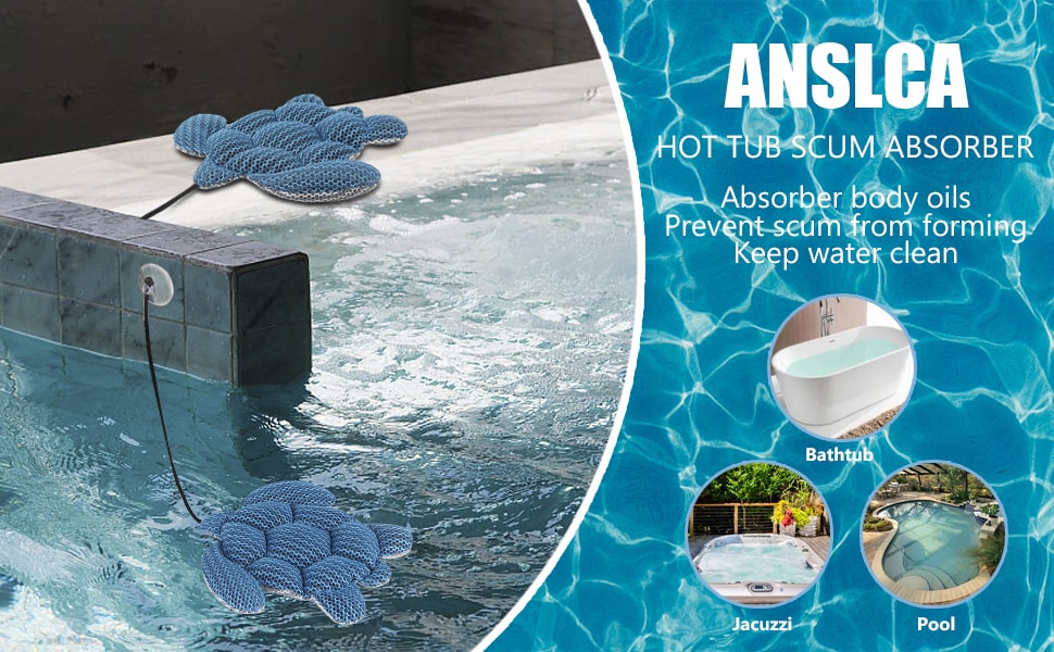 ANSLCA Hot Tub Scum Absorber, 2 Pack Scum Turtle Hot Tub