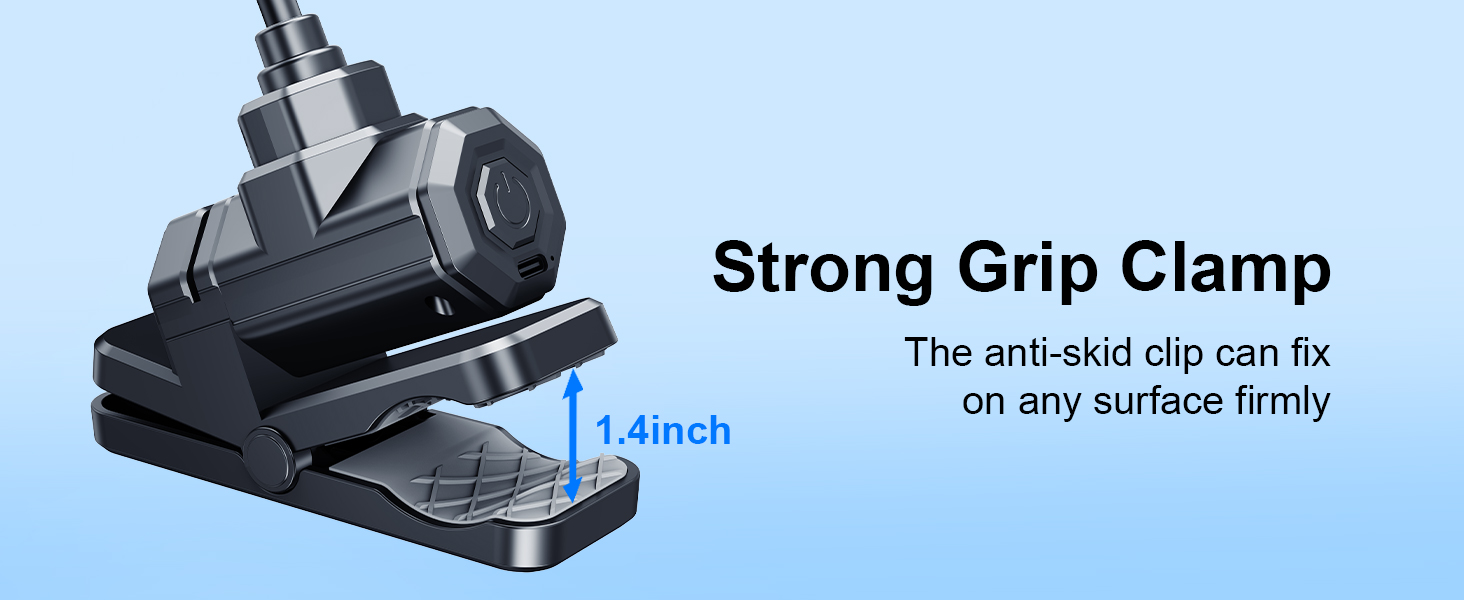 Car Clip on Fan, Long Hose 5V 2000mAh Rechargeable